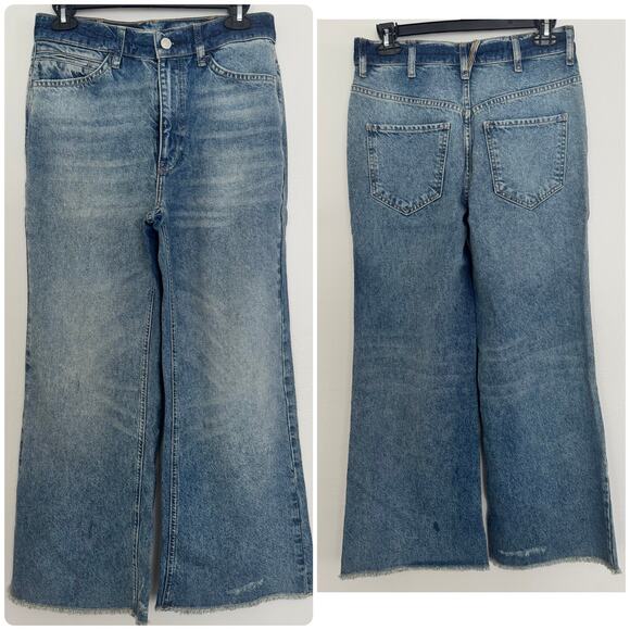 Free People We The Free Heath Wide Leg Jeans in Indigo - Picture 1 of 9